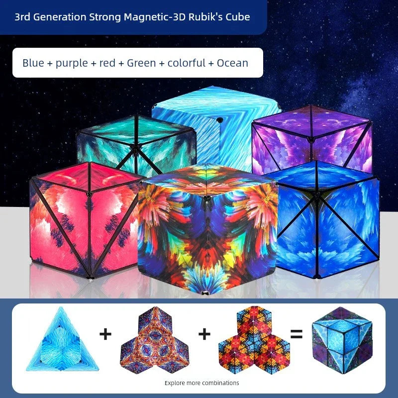 Variety Magnetic Cube Infinite Flip Deformation 3D Geometric Three-Dimensional Thinking Training Kids Educational Toy Boy - Evallys.com