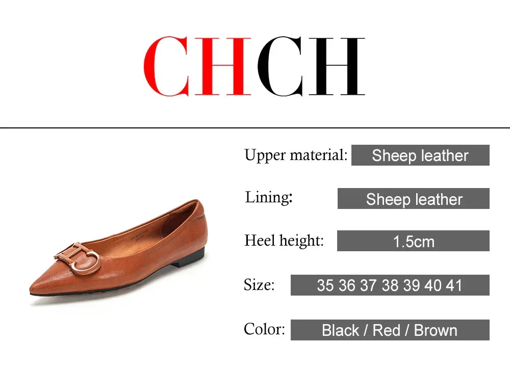 Women’s Retro Pointed Toe Flats – Classic PU Leather Office Shoes - Evallys.com