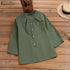 ZANZEA 2025 Spring Summer Blouses Casual Women Shirts Solid Color 3/4 Sleeve Buttons Cotton Linen Blusas Solid Top Casual Tunic - Evallys.com