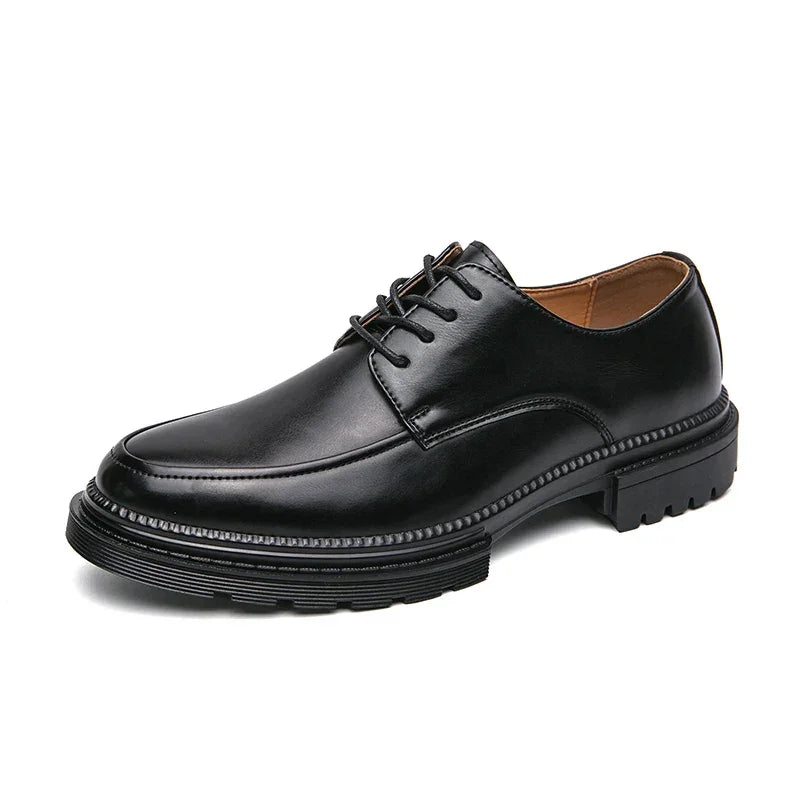 Mens Oxford White Leather Shoes Whole Luxury Formal Business Wedding Dress Shoes for men Thick bottom Casual Original Moccasins - Evallys.com