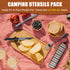 10Pc Travel Cutlery Set with Storage Bag Stainless Steel Travel Utensils Set Portable Camping Silverware Set Travel Flatware Set