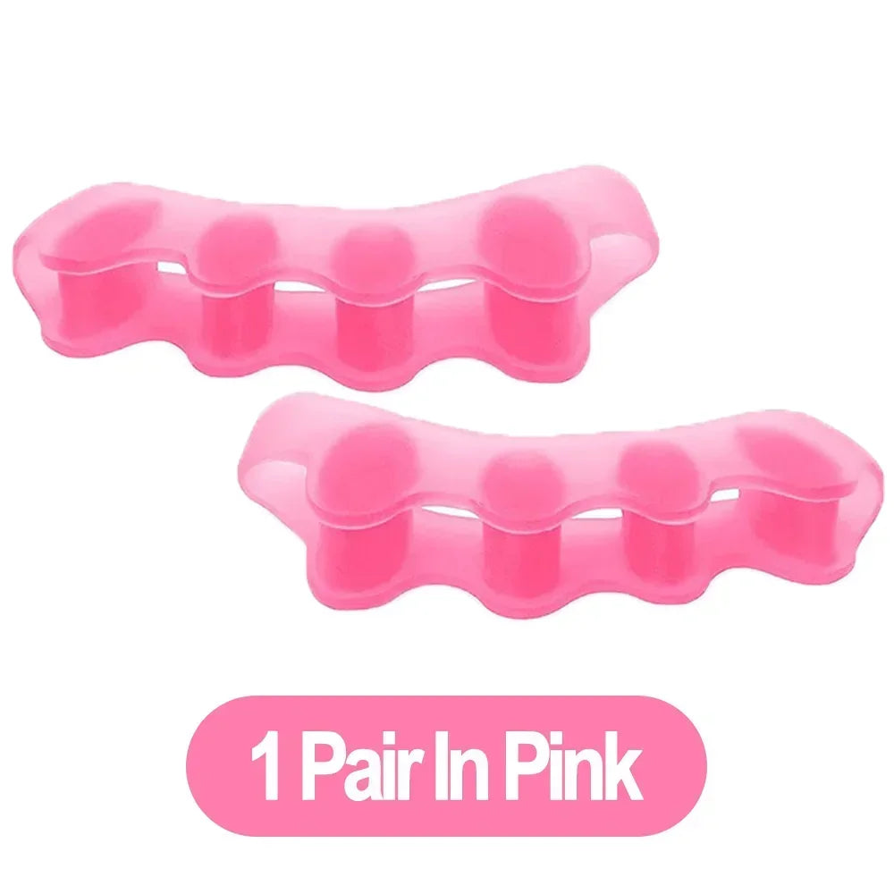 1 Pair Silicone Toe Separator, Bunion Corrector,Hammer Toe Corrector, Soft Silicone Material for Toe Separation Foot Care Tool - Evallys.com