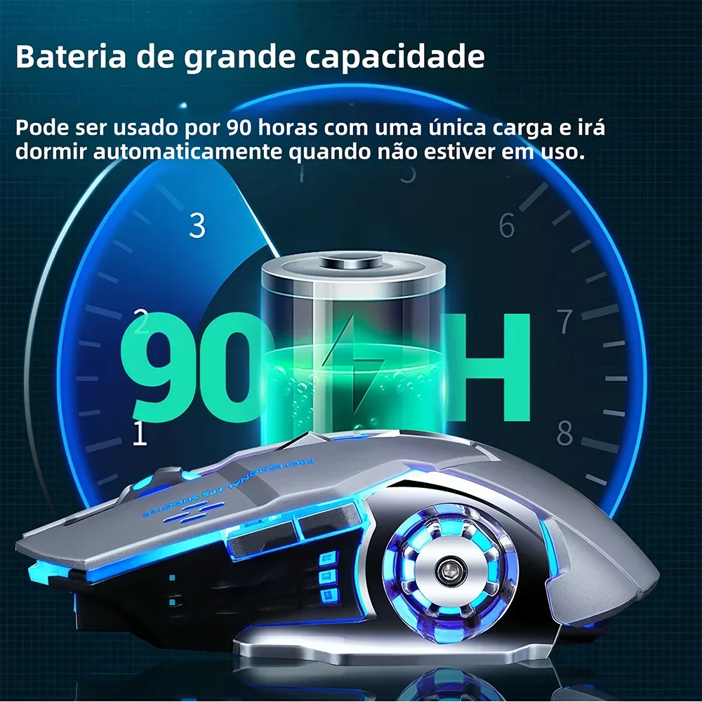 2.4G Wireless Mouse Bluetooth Mouse RGB Backlit Gaming Mouse Rechargeable Mice Silent Mouse 3600 DPI Mouse for Macbook Laptop - Evallys.com