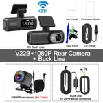 UHD 4K Dash Cam Dual Lens Driving Recorder Car DVR 1080P Rear Lens Camera Built-In WiFi GPS 24-Hour Parking Monitoring Black Box - Evallys.com