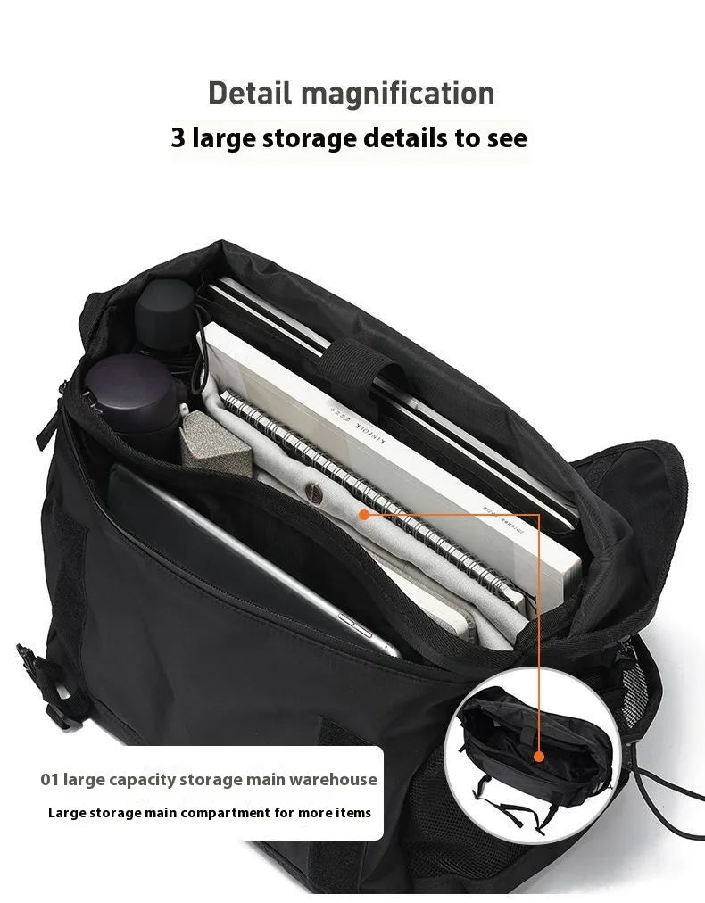 Men’s Nylon Shoulder Bag – Japanese Style Laptop Sling & Messenger Bag - Evallys.com