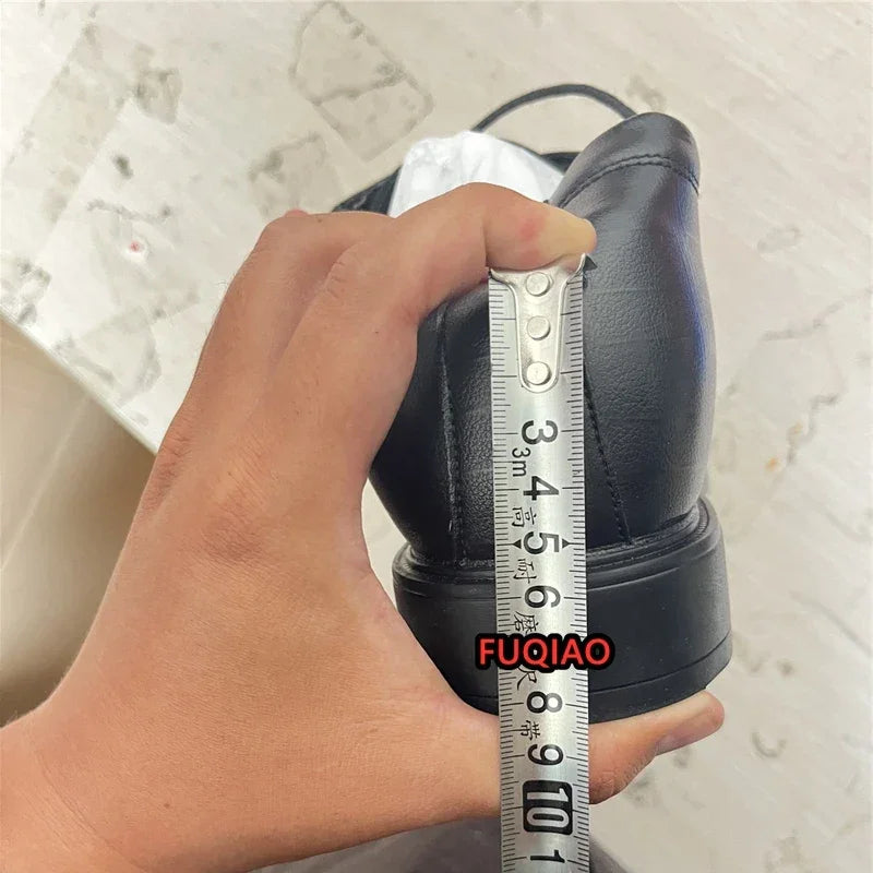 3/6/8 CM Elevator Shoes Men Dress Shoes Black Soft Leather Men Heighten Formal Shoes Casual Business Men Oxfords Suit Shoes - Evallys.com