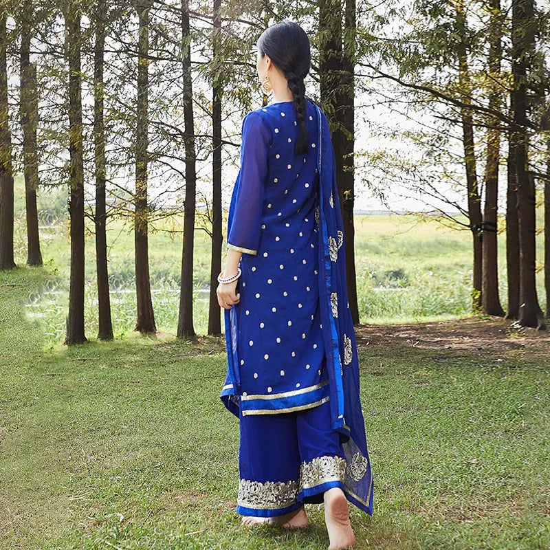 Exotic Indian Dance Dress – Ethnic Sari Style Two-Piece Set for Women - Evallys.com