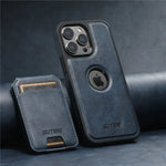 2 in 1 detachable With Magsafe Wireless Charging Wallet Leather Phone Case For iPhone 16 15 Pro Max 14 13 12Pro Magnetic Cover - Evallys.com