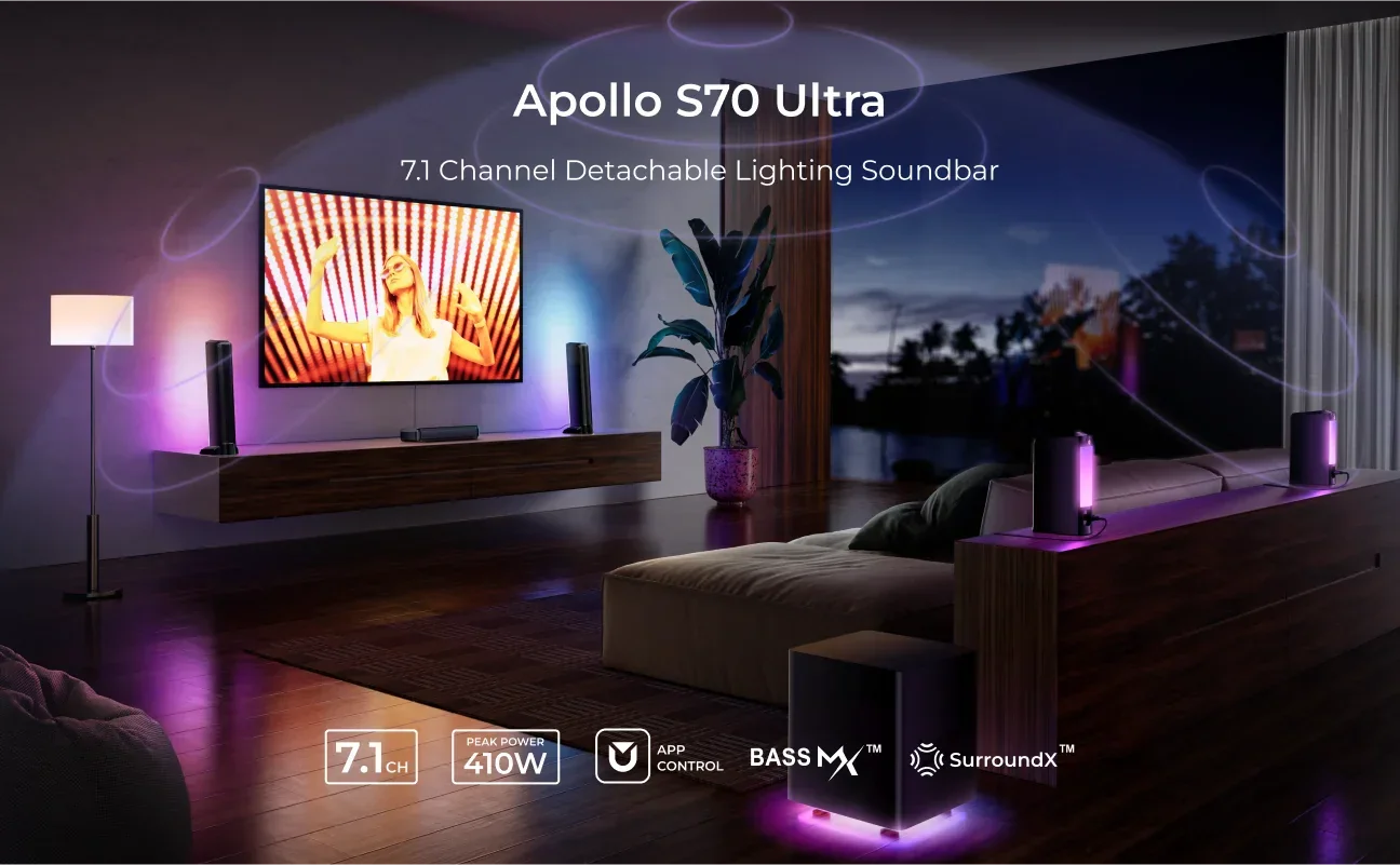 ULTIMEA 7.1 Surround Sound Bar with 2 Surround Speakers & 6.5