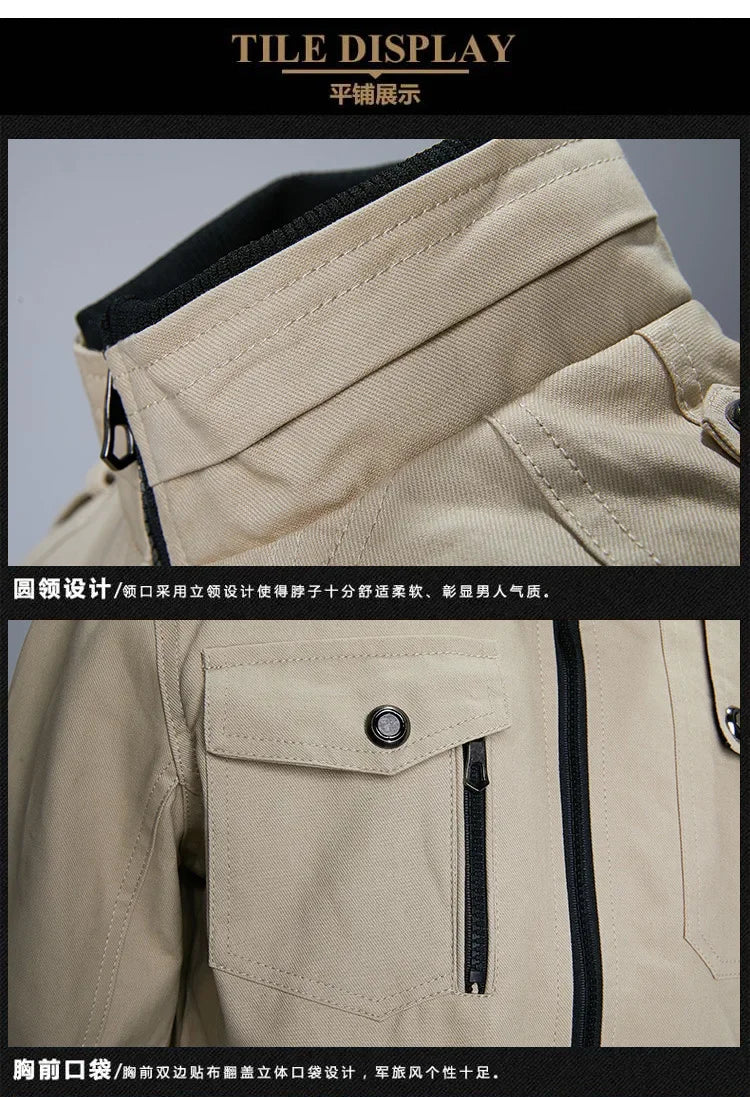 Autumn Winter Windbreaker Male Waterproof Field Jackets Hiking Camping Coat Casual Baseball Jacket Fishing Outerwear Man Clothes - Evallys.com