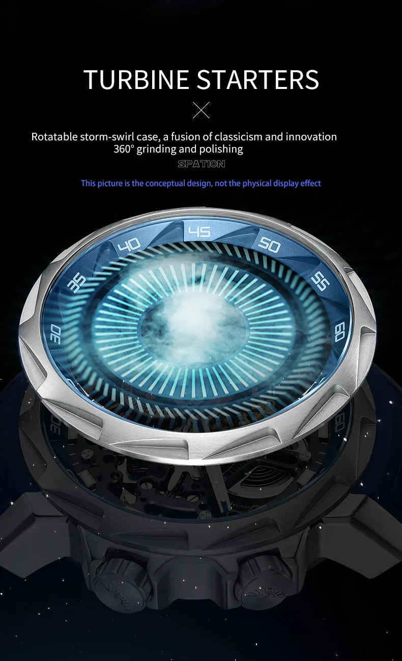 FEICE 2025 new double-sided skeleton trend men's automatic mechanical watch luminous waterproof-FM511 - Evallys.com