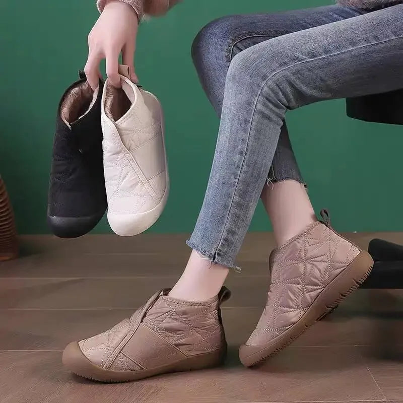 Simple Women Cotton Shoes Plush Warm Womens Snow Boots Lightweight Comfortable Women Casual Shoes in Winter Botines Para Mujeres - Evallys.com