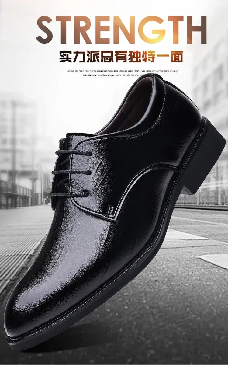 Mens Leather Dress Shoes Men's Formal Social Male Shoe Casual Business Pointed Toe Luxury Party Designer Shoes for Men - Evallys.com