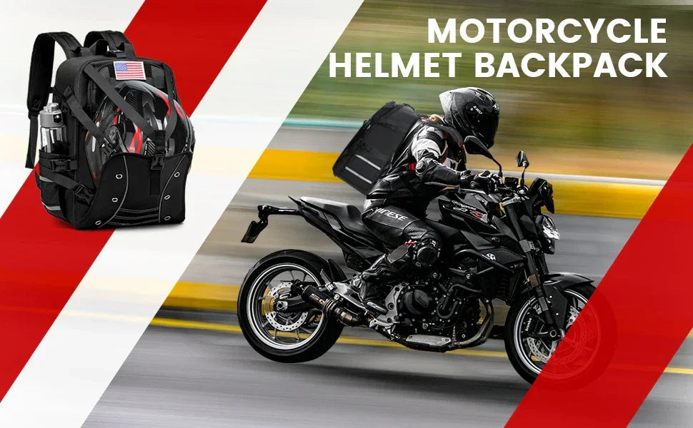 Motorcycle Helmet Backpack – Waterproof Travel & Commuter Bag - Evallys.com