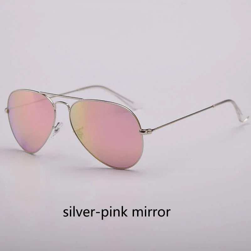 Top Quality Real Glass Lenses Men Women Sunglasses Brand Fashion Pilot Metal Frame Classic Style Outdoor UV400 Sun Glasses - Evallys.com