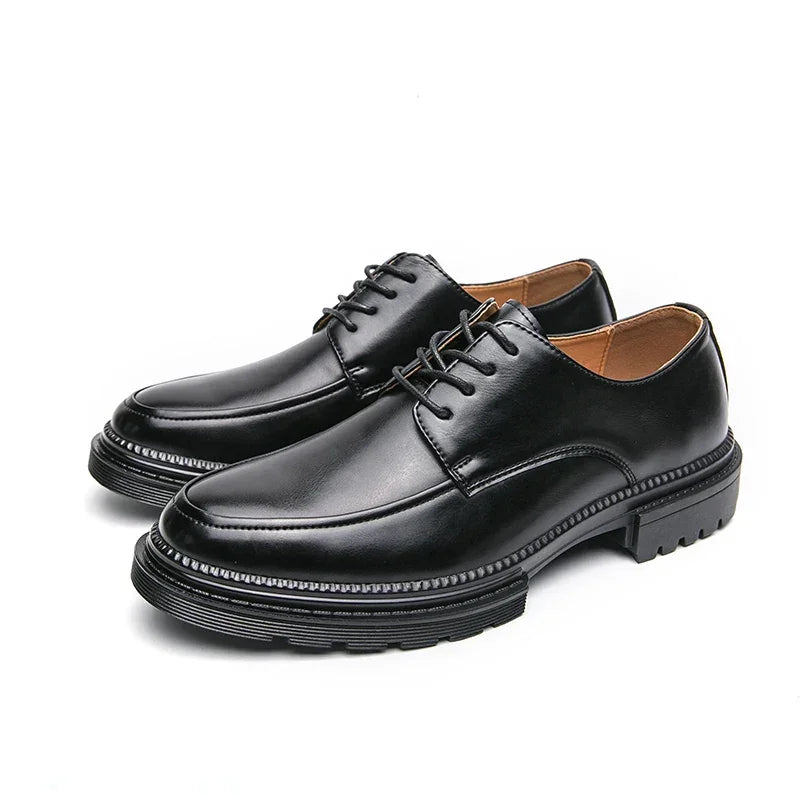 Mens Oxford White Leather Shoes Whole Luxury Formal Business Wedding Dress Shoes for men Thick bottom Casual Original Moccasins - Evallys.com
