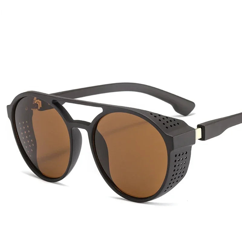 Men Fashion Round punk Sunglasses Women/Men 2022 Vintage Round Sun Glasses High Quality Brand Designer Sunglass de sol UV400 - Evallys.com