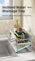 Stainless steel sponge rack sink drain rack Multifunctional countertop rag storage rack Sponge storage rack kitchen supplies