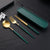 3pcs Thin Portuguese portable stainless steel cutlery chopsticks, forks, spoons, student home outdoor picnic tableware