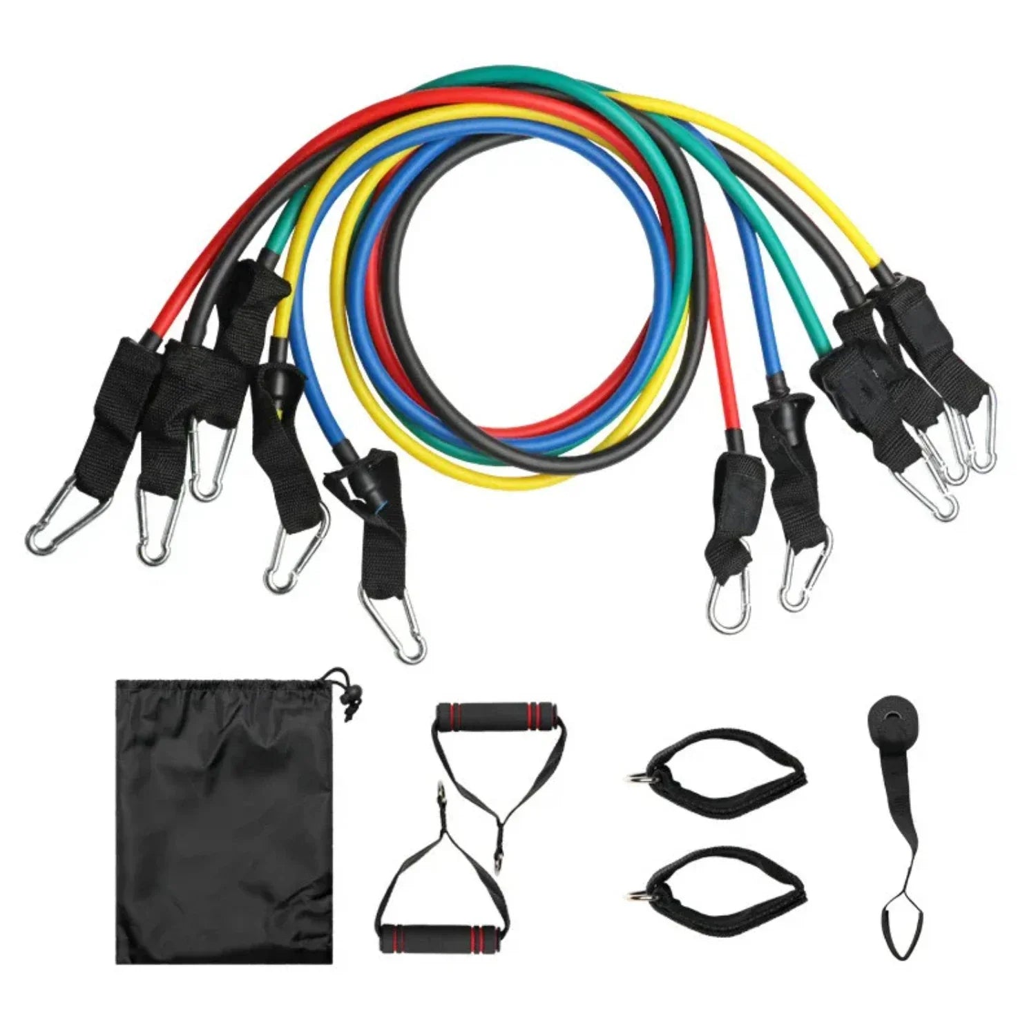 11PCS Fitness Bodybuilding Elastic Bands Pull Rope Workout bands Resistance Bands Latex Tubes Pedal Excerciser Crossfit Fit - Evallys.com