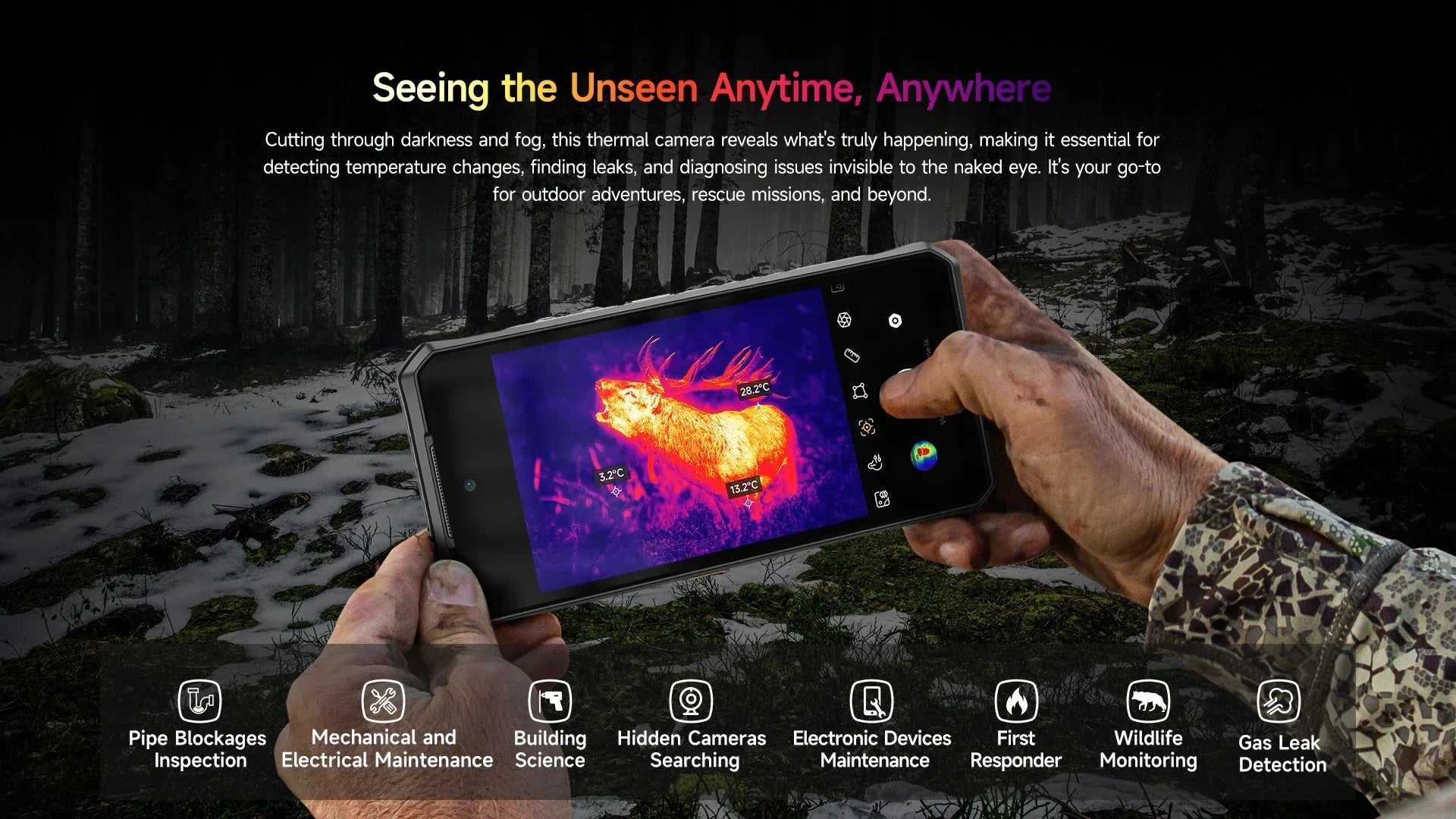 Ulefone Armor 28 Ultra 5G AI Thermal Imaging Rugged Phone Dimensity 9300+ 1TB ROM 32GB RAM Android Smartphone AMOLED Mobile - Evallys.com