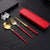 3pcs Thin Portuguese portable stainless steel cutlery chopsticks, forks, spoons, student home outdoor picnic tableware