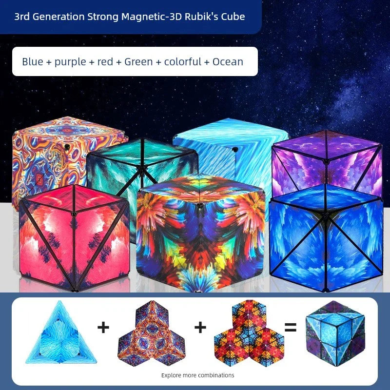 Variety Magnetic Cube Infinite Flip Deformation 3D Geometric Three-Dimensional Thinking Training Kids Educational Toy Boy - Evallys.com