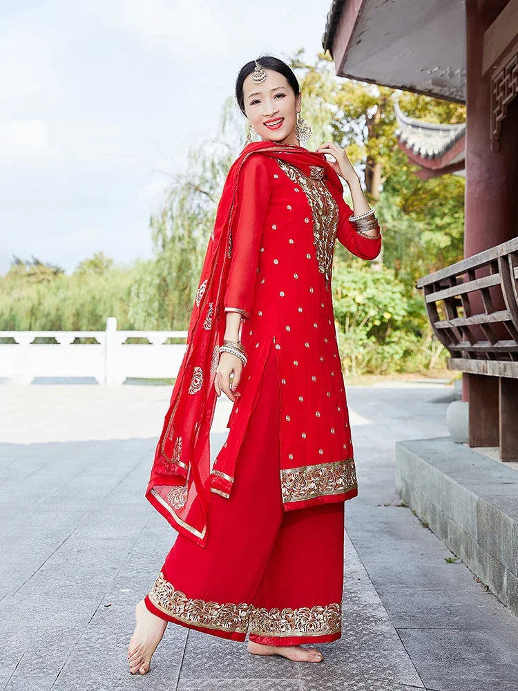 India Pakistan Punjabi Suit Set – Kurta, Dupatta & Pants for Women - Evallys.com