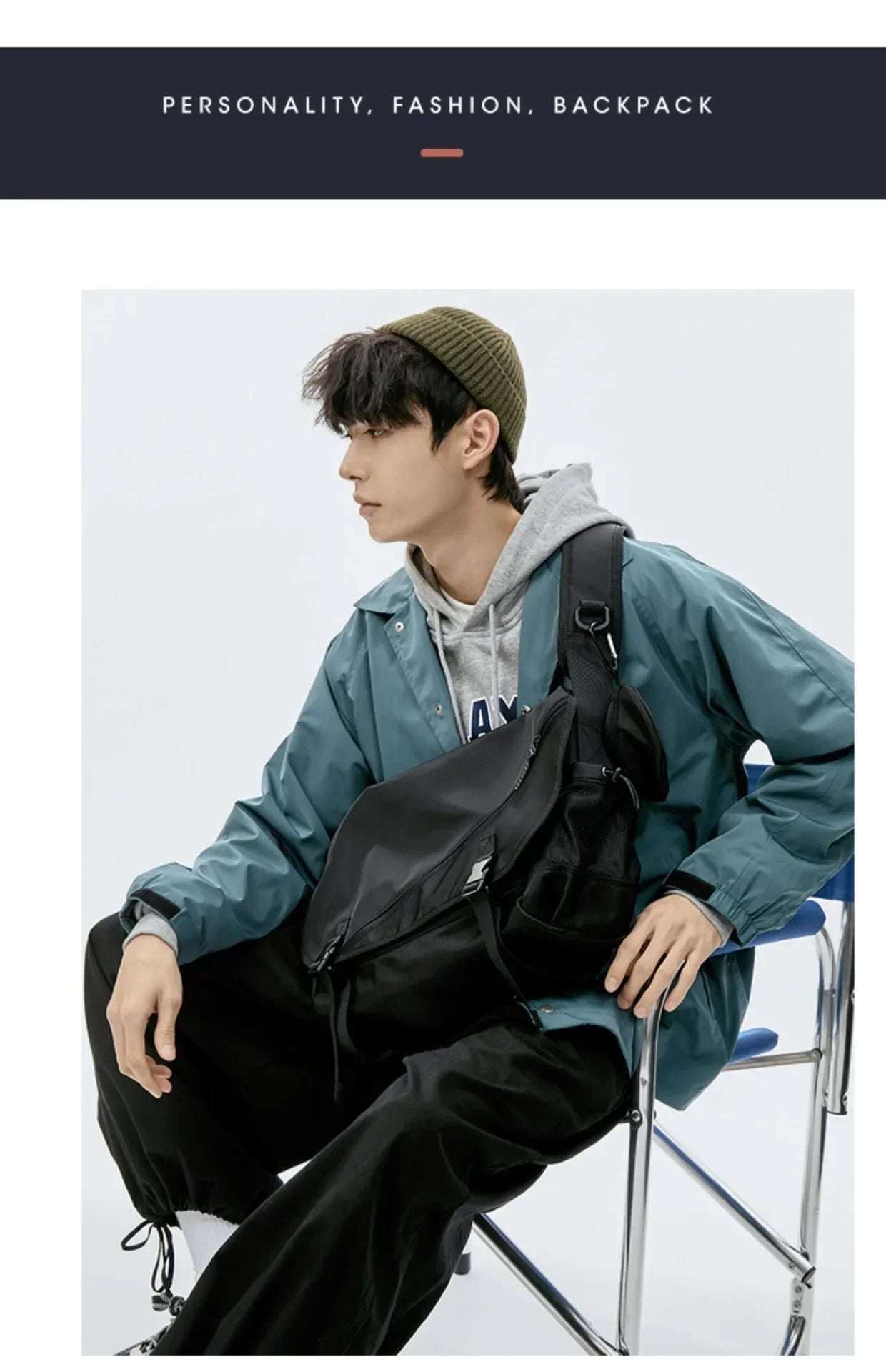 Men’s Nylon Shoulder Bag – Japanese Style Laptop Sling & Messenger Bag - Evallys.com