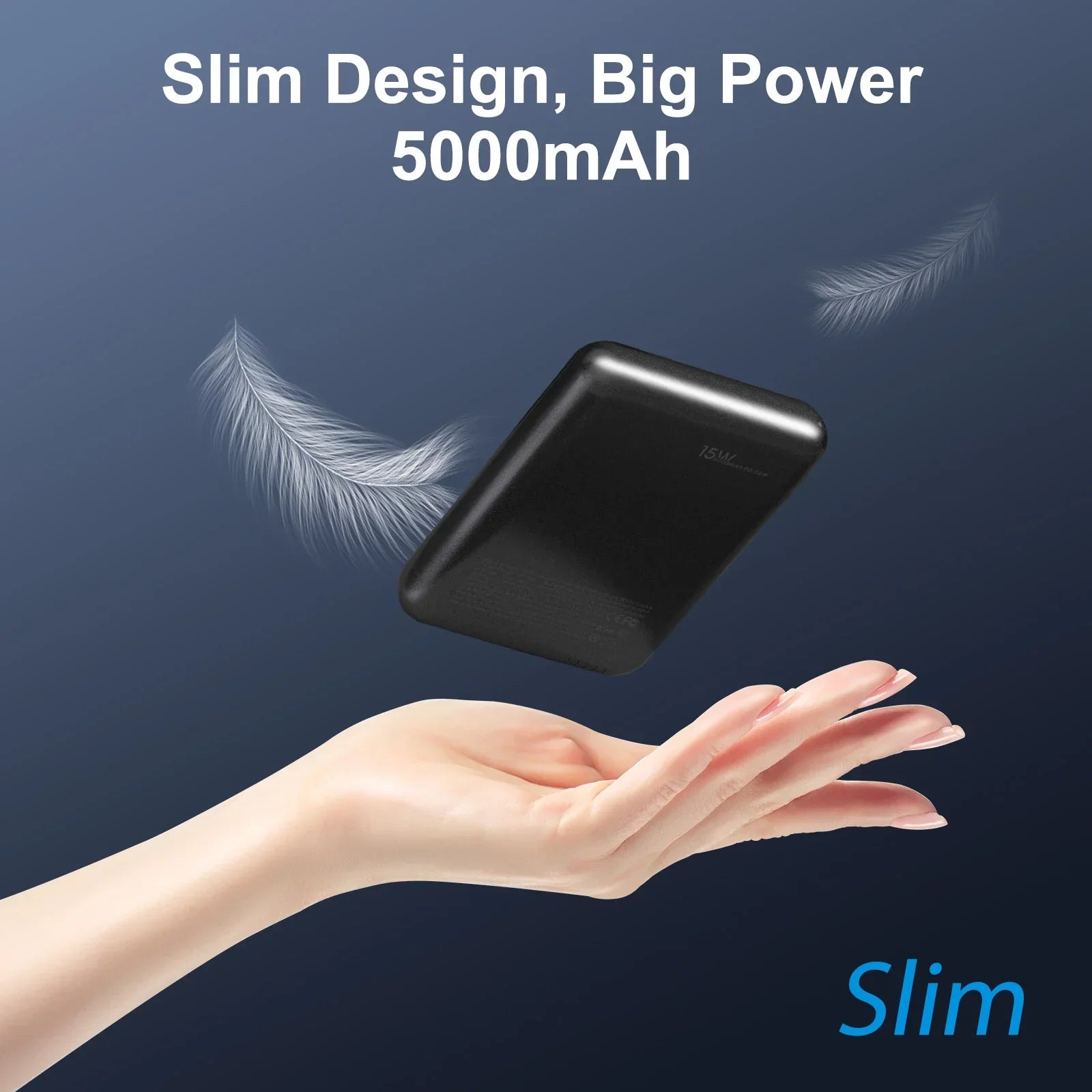 Magnetic Power Bank Portable 5000mAh Wireless Charger 20W With USB-C Cable For IPhone 16/15/14/13/12 Pro/Pro Max/Plus/Mini - Evallys.com
