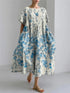 Harajuku Floral Loose Dress – Women's Mid-Calf Summer Party Wear - Evallys.com
