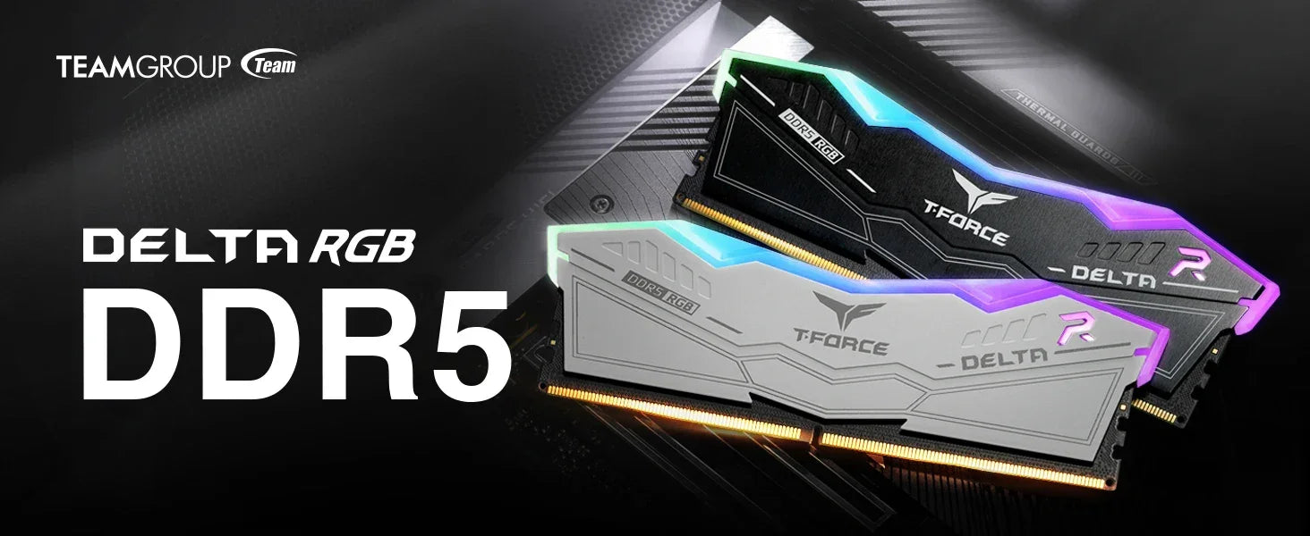 TEAMGROUP T-Force Delta RGB DDR5 Ram 32GB (2x16GB) 6000MHz PC5-48000 CL30 Intel XMP 3.0 & AMD Expo Compatible Desktop Memory - Evallys.com