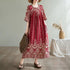 Summer Ethnic Print Dress with Pockets – Loose Mid-Calf Casual Wear - Evallys.com