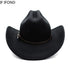 Vintage Western Cowboy Hat – Unisex Wide Brim Leather Jazz Cap - Evallys.com