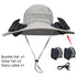 Solar Fan Sun Hat – Wide Brim Outdoor UV Protection Fishing Hat - Evallys.com