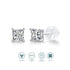 JIUZUAN 2pcs/pair S925 Moissanite Square Lab Created Stud Earrings, Men's Hip Hop Jewelry, Christmas Gifts - Evallys.com