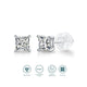 JIUZUAN 2pcs/pair S925 Moissanite Square Lab Created Stud Earrings, Men's Hip Hop Jewelry, Christmas Gifts - Evallys.com