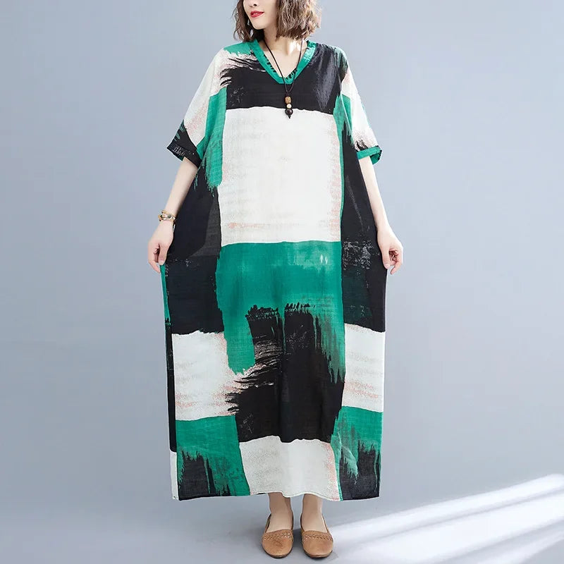 Bohemian Summer Maxi Dress – Vintage Loose Beach Streetwear - Evallys.com