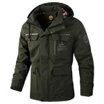 Fashion Men's Casual Windbreaker Jackets Hooded Jacket Man Waterproof Outdoor Soft Shell Winter Coat Clothing Warm Fleece Thick - Evallys.com