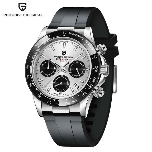 40mm New V2 PAGANI DESIGN Men's Quartz Watches Sapphire Retro Chronograph Stainless Steel Waterproof Watch Men Relogio Masculino - Evallys.com