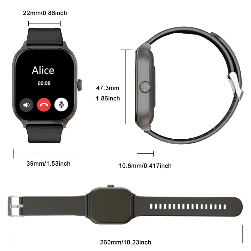 Smart watch, wireless calling/dial, multi-Sport mode, calling reminder and rejection, SMS reminder, for iPhone/Andriod - Evallys.com