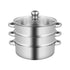 26CM 5 Tier Stainless Steel Steam Cooker Steamer Food Vegetable Pot Kitchen