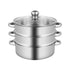 26CM 5 Tier Stainless Steel Steam Cooker Steamer Food Vegetable Pot Kitchen