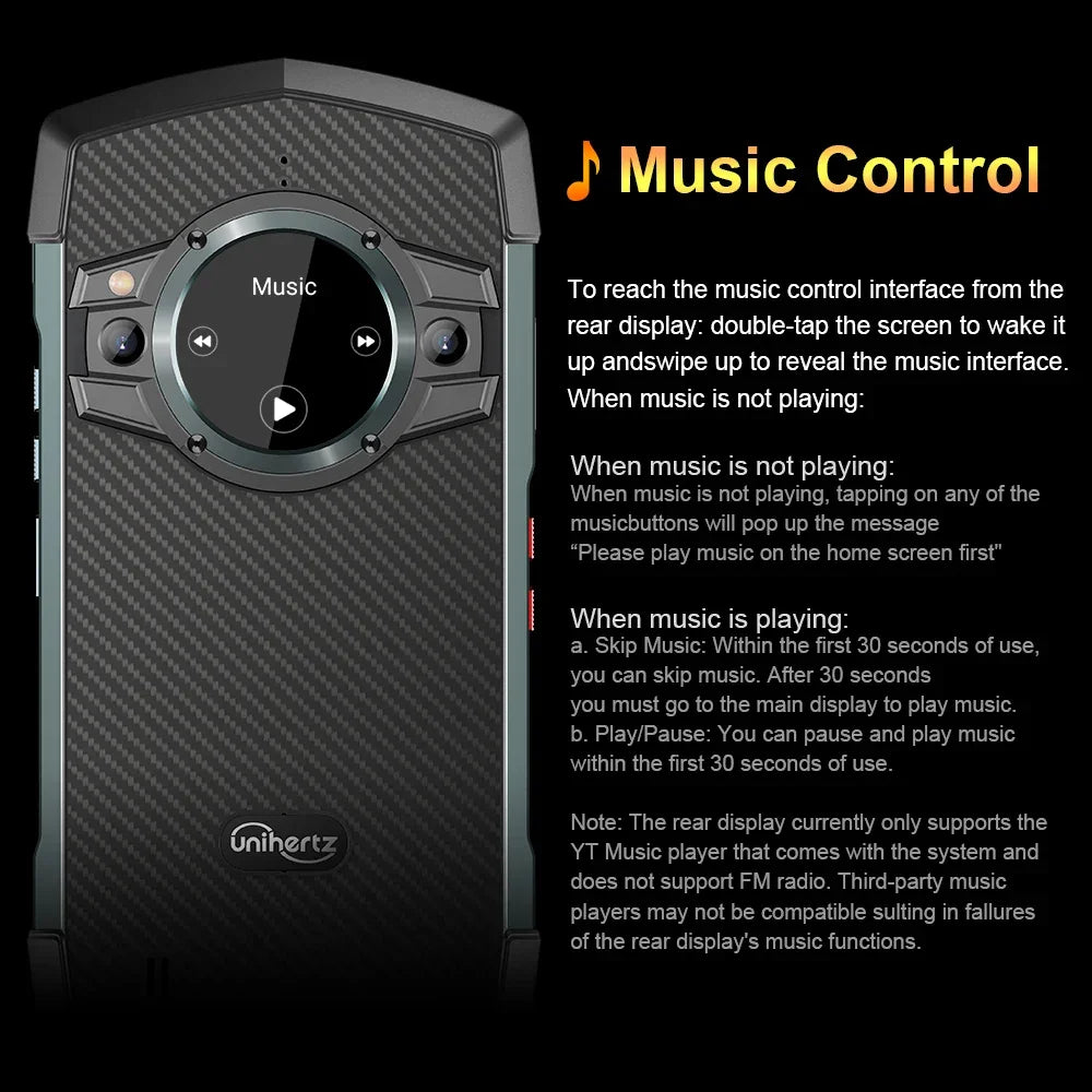 Unihertz Tick Tock 5G Rugged Smartphone Android 128GB 48MP Camera Cellphone 6000mAh Phone with Dual-Screen IP 68 Waterproof - Evallys.com