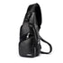 Men’s PU Leather Chest Bag – USB Charging Travel Crossbody Messenger - Evallys.com