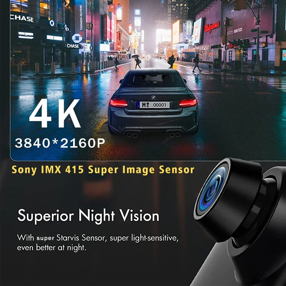 10" Dash Cam 4K 3840*2160P Car Dvr Carplay Android Auto GPS 5G WIFI AUX Stream RearView Mirror Dashcam Camera Drive Recorder FM - Evallys.com