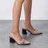 Women's Slingback Heels Block Chunky Heel Comfortable Pointed Toe Pumps Wide Metal Buckle Strap Office Party Dress Shoes Woman - Evallys.com