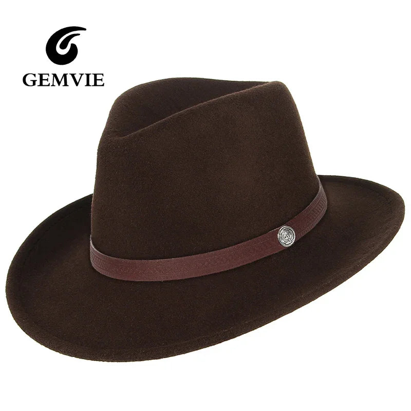 GEMVIE Western Fedora Cowboy Hat – Unisex Wide Brim Sombrero - Evallys.com