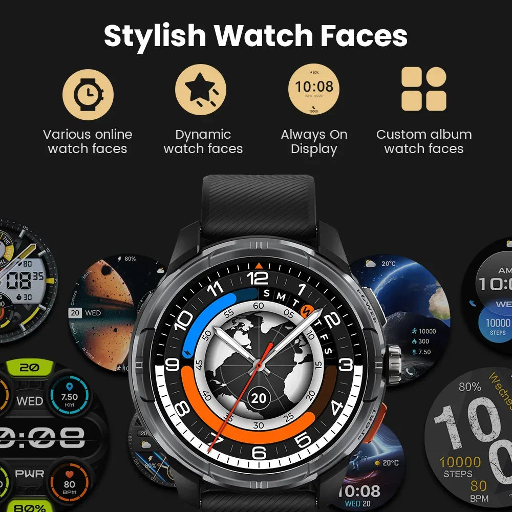 HAYLOU Solar Ultra GPS Smart Watch 1.6” AMOLED Display 60Hz Refresh Rate Bluetooth Calls 5ATM Water Resistance Sports Smartwatch - Evallys.com