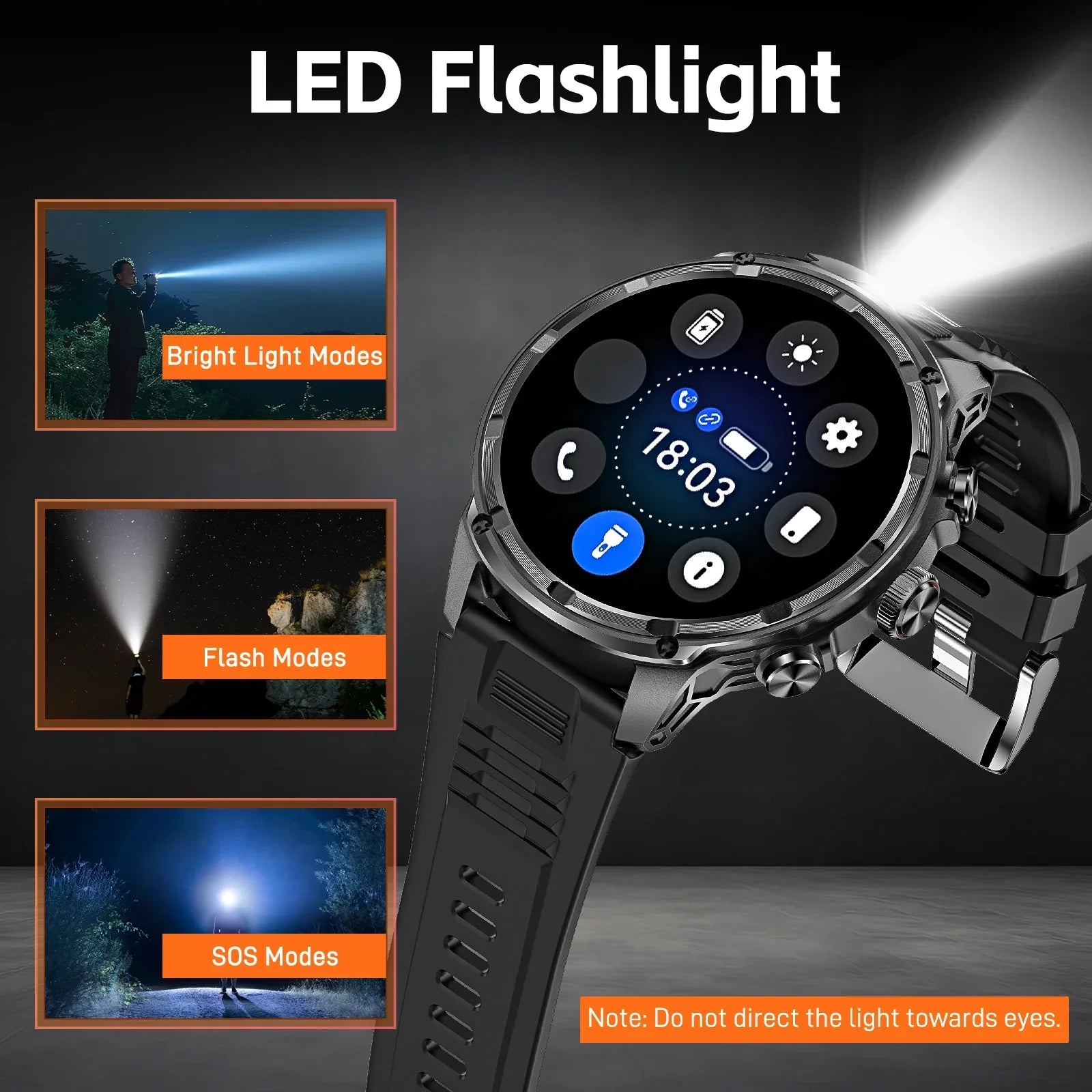 LaNikar New Military Smart Watches for Men 1.85”HD Rugged Smart Watch 710mAh Battery 100+ Sports Modes Heart Rate Sleep Monitor - Evallys.com